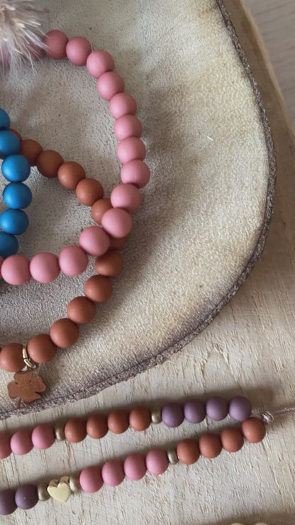 Bracelet personnalisé perle ronde mat