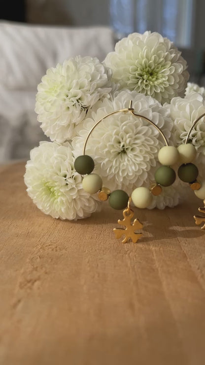 Boucles d'oreilles perles rondes mat