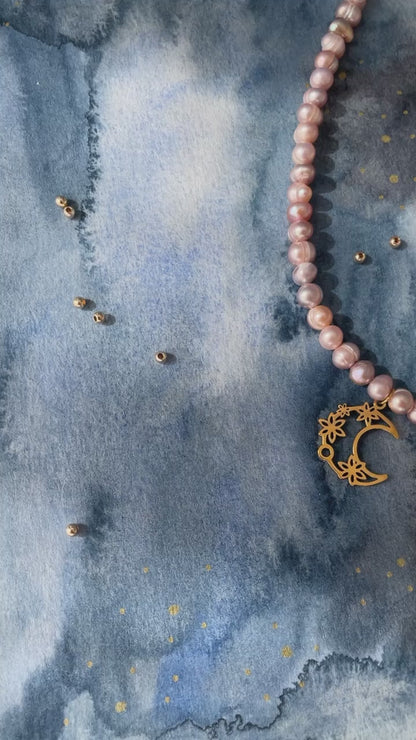 Collier perle d'eau douce Lune