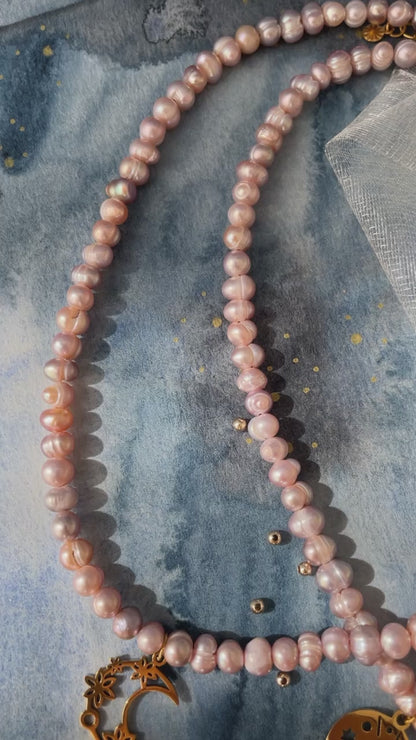 Collier perle d'eau douce Lune